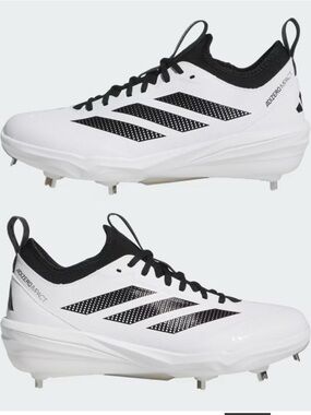 Adidas Adizero Impact 2.0 Metal Baseball Cleats Men’s Size 8 White/Black New